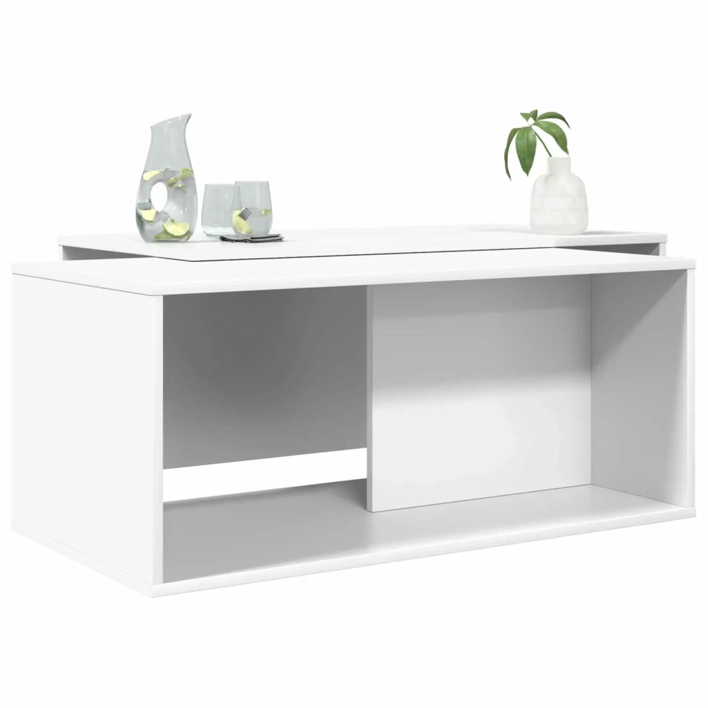 Set di Tavolini da Caffè 2 pcs Bianco Legno multistrato