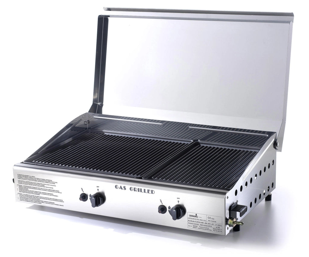 Doppia Piastra di Cottura in Ghisa a Gas GPL e Metano Ompagrill Plancha Double 4069/Cover/M