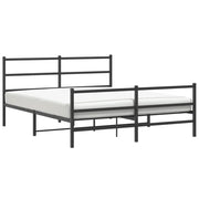 Letto matrimoniale | Letto per adulti | Giroletto con Testiera e Pediera Metallo Nero 160x200 cm
