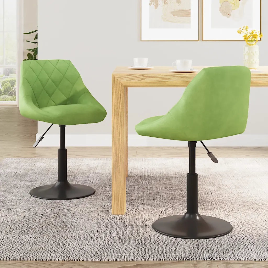 Sedie da Pranzo Girevoli 2 pz Verde Chiaro in Velluto 335329