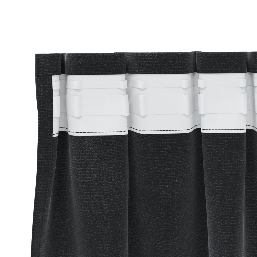 Tende Blackout  con Nastrino 2 pz in Velluto Nero