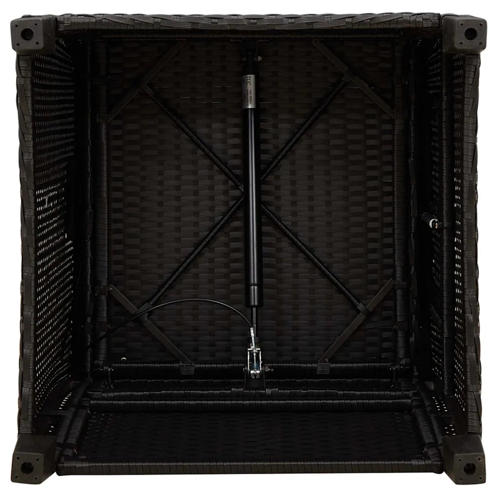 Sedia Reclinabile da Giardino con Tavolino Nera Polyrattan 4108270