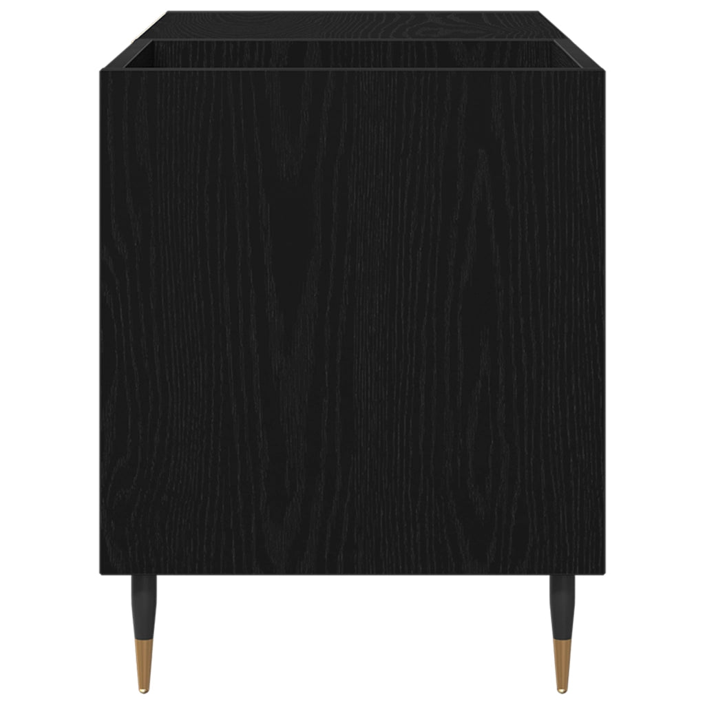 Armadio per dischi  Nero Rovere 84,5x38x48 cm Legno ingegnerizzato