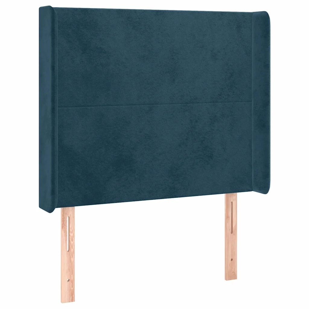 Letto a Molle con Materasso e LED Blu Scuro 80x200cm in Velluto 3139413