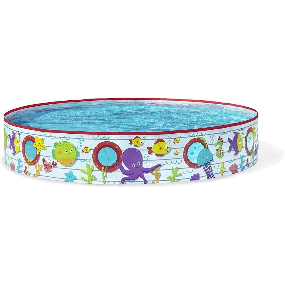 Trade Shop - Piscina Piscinetta Rigida Per Bambini Fantasia Marina 2 Anni+ 152 X 25 Cm 55029 -