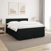 Letto box spring con materasso Nero 140 x 190 cm Tessuto 3452920