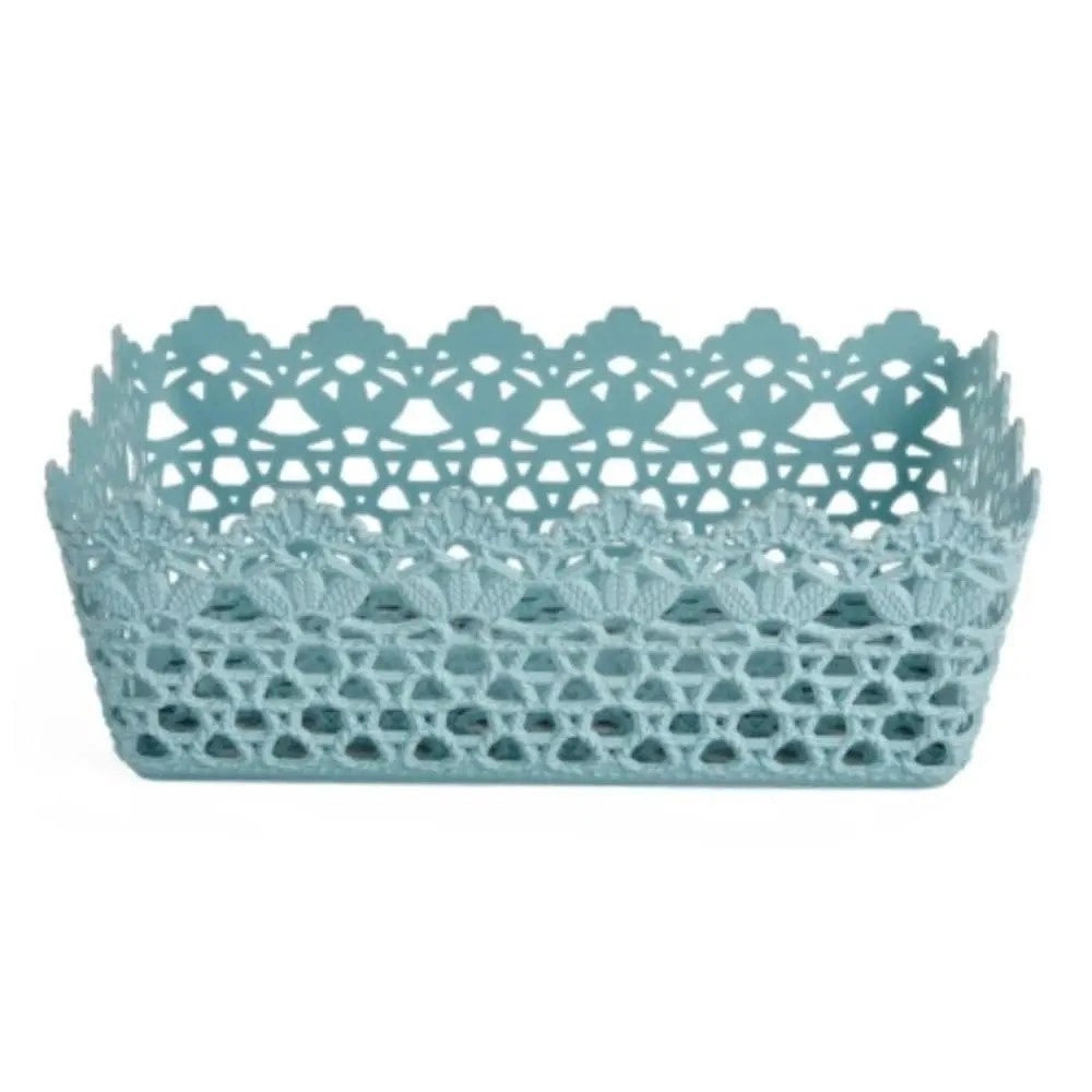 Trade Shop - Cestino Porta Oggetti Cesto Plastica Rettangolare 24.5x15.2x9.2cm Multiuso 79471 -