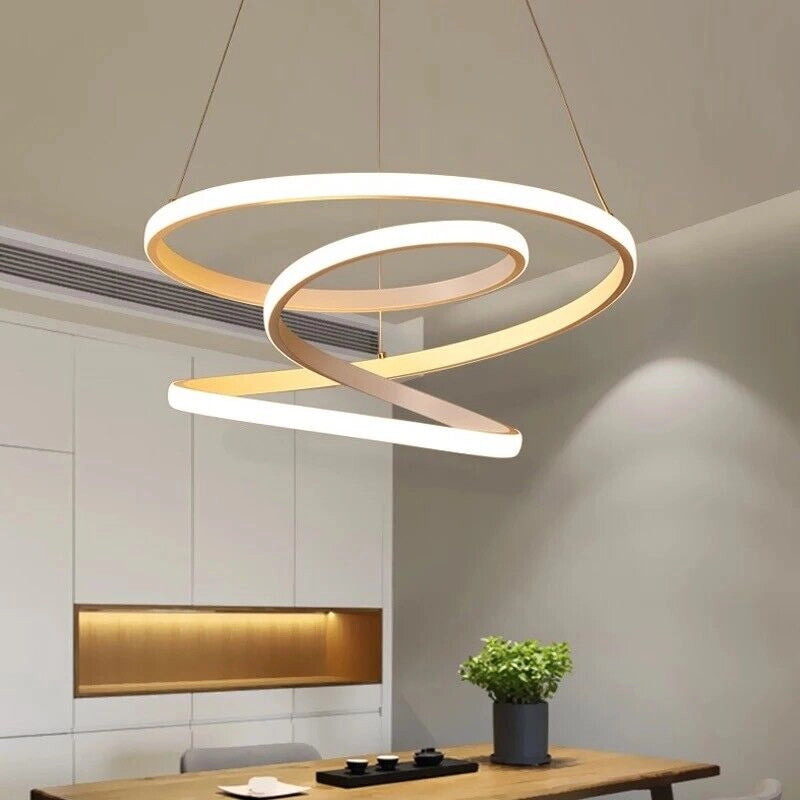 Lampadario Led a Sospensione illuminazione dal Design Moderno Regolabile 6440 Lm