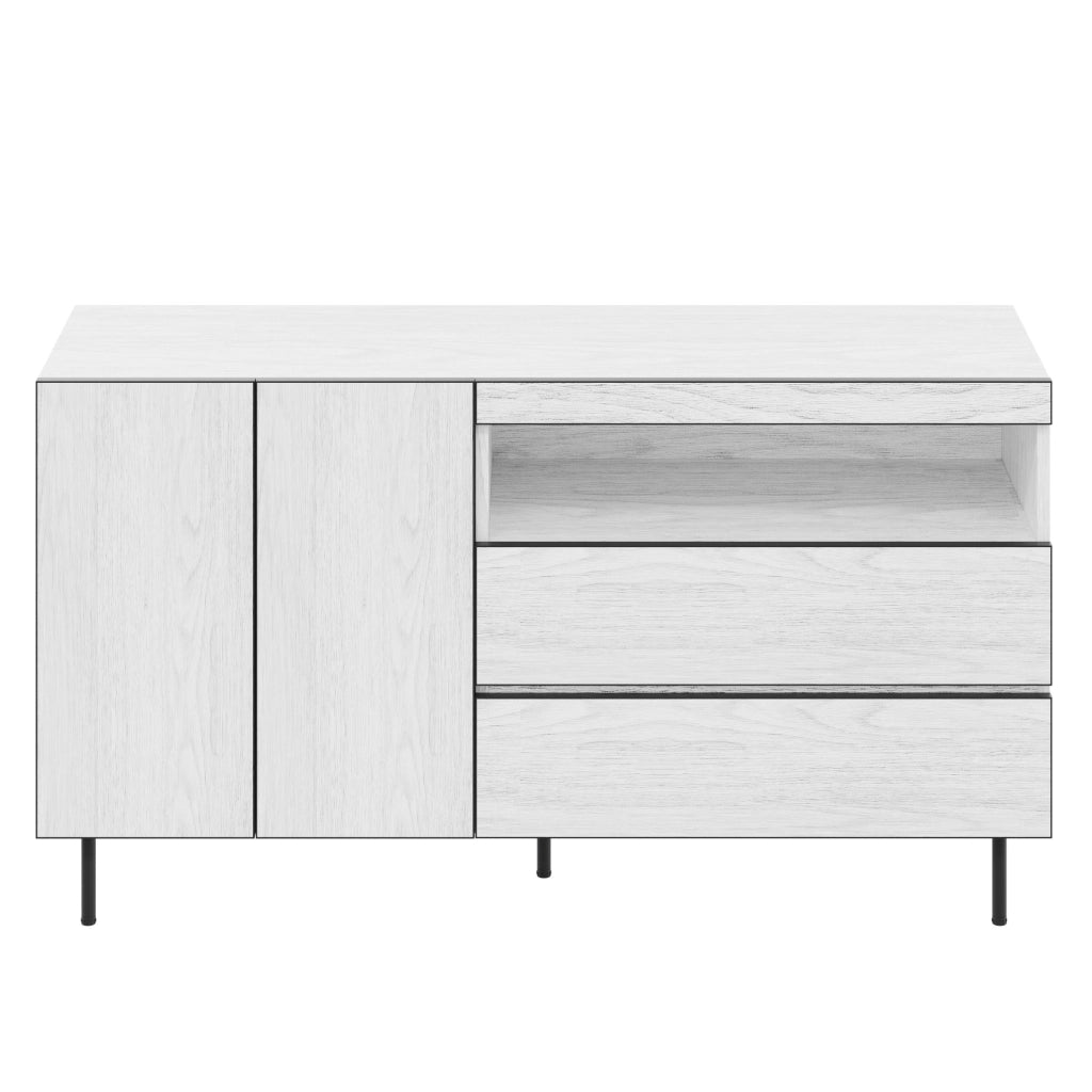 Credenza sideboard 140x42x77 cm senza maniglie; bianca; truciolare