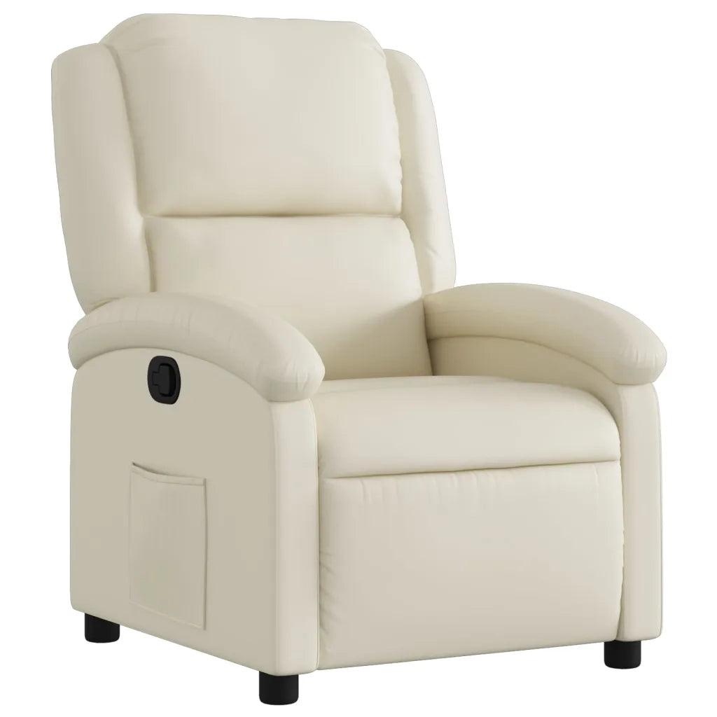 Poltrona reclinabile in Similpelle Crema 3205445
