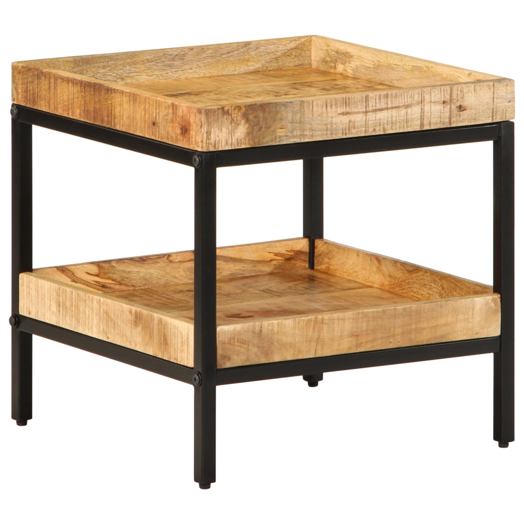 Tavolino 45x45x45 cm Legno Massello di Mango Grezzo