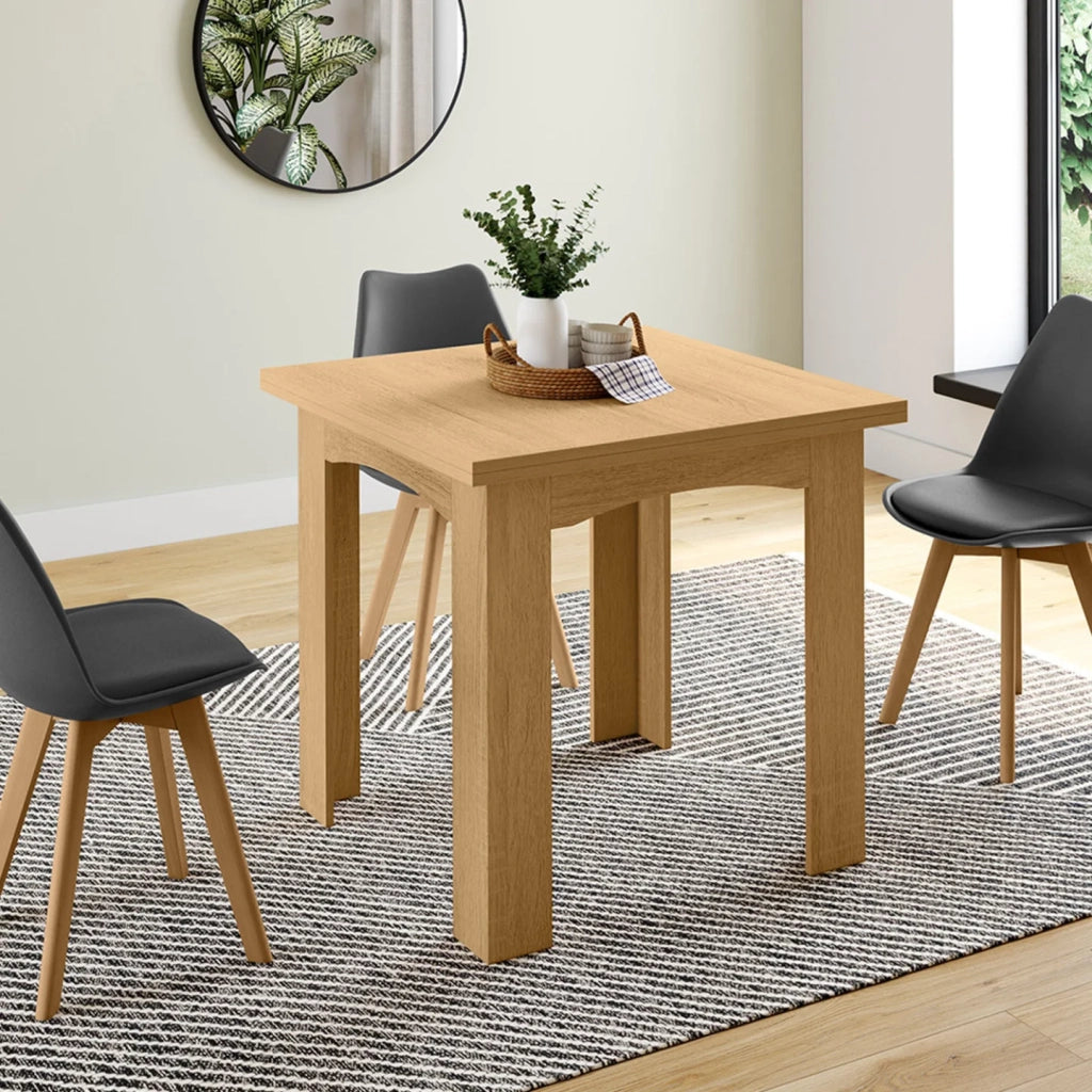 IDMarket - Tavolo da pranzo allungabile DONA per 4-8 persone faggio 80-160 cm