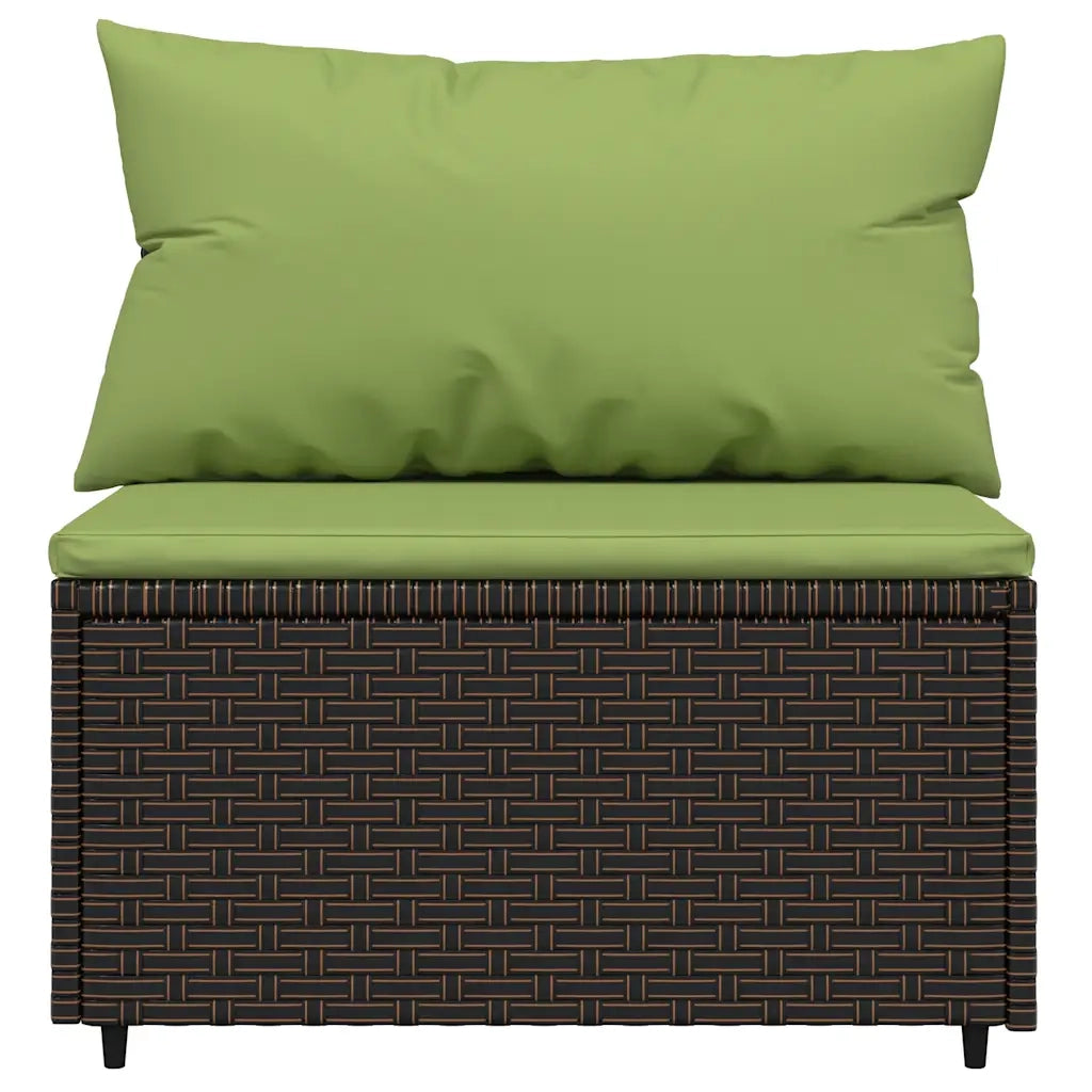 Set Mobili da Giardino 3 pz con Cuscini in Polyrattan Marrone CFW5979427