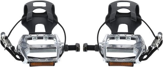 Accessori per bicicletta - Pedali 12,7mm 1/2'' - Cintura regolabile - Adatto per bicicletta urbana/BMX/bicicletta da corsa - Facile da installare - Supporto metallico robusto per assale - Accessori per bicicletta
