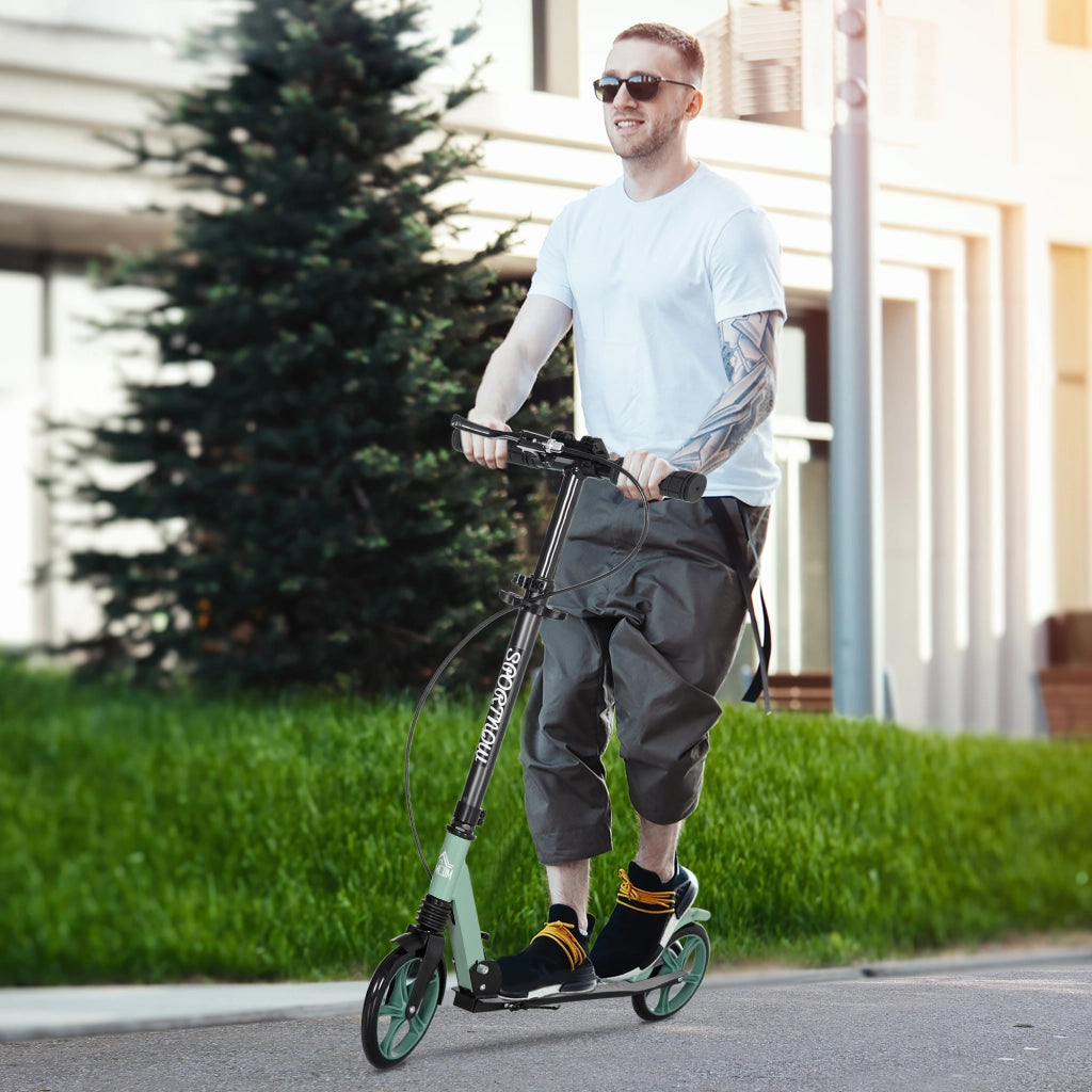 Monopattino pieghevole per adulti ¨C zephmum ¨C verde, ruote 20 cm, ammortizzatore, doppio freno