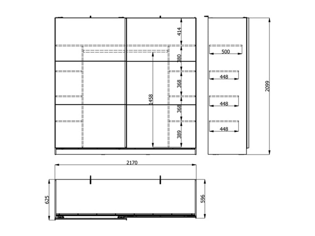 Armadio Camera da Letto Piateda, Guardaroba Grande 8 Ripiani, 217x210h cm Marrone Rovere Nodi
