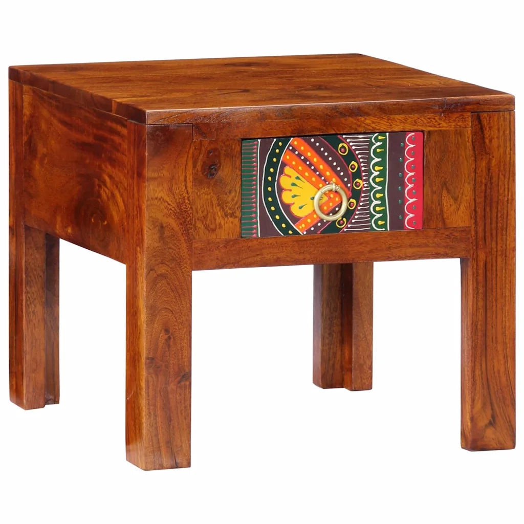 Set di 2 Comodini | Armadio da Notte | Mobiletto da notte 40x40x36 cm in Legno Massello di Acacia