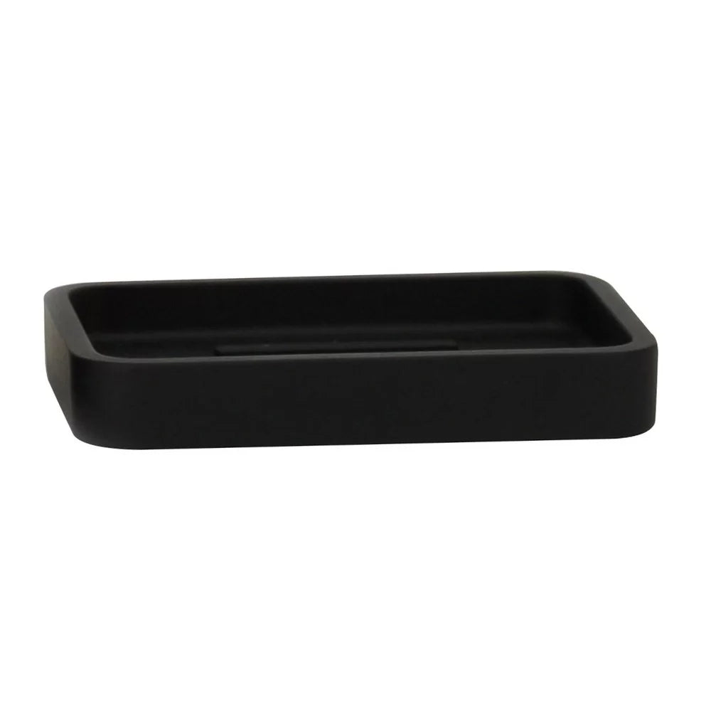 Portasapone in poliresina nera - serie Onice