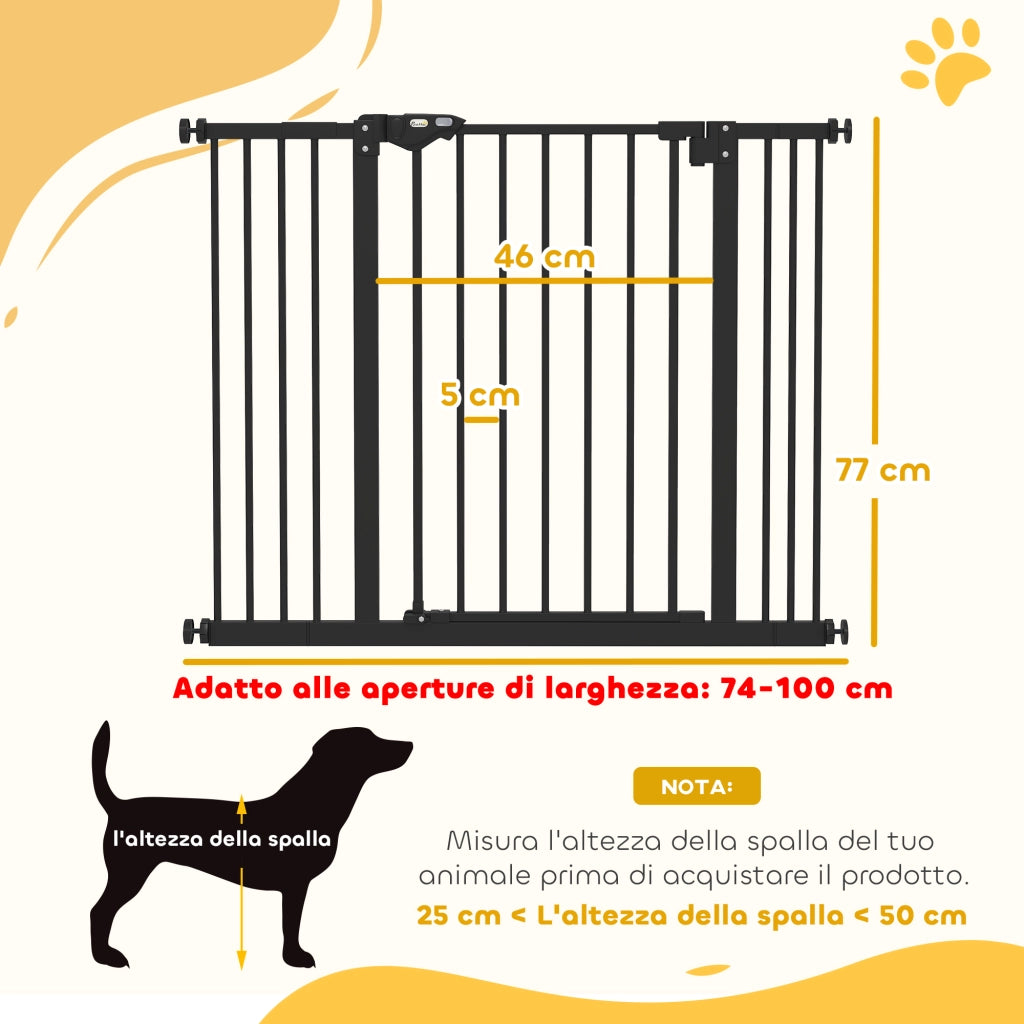 Cancellino per Cani Regolabile ¨C zephmum ¨C Nero, 100 cm