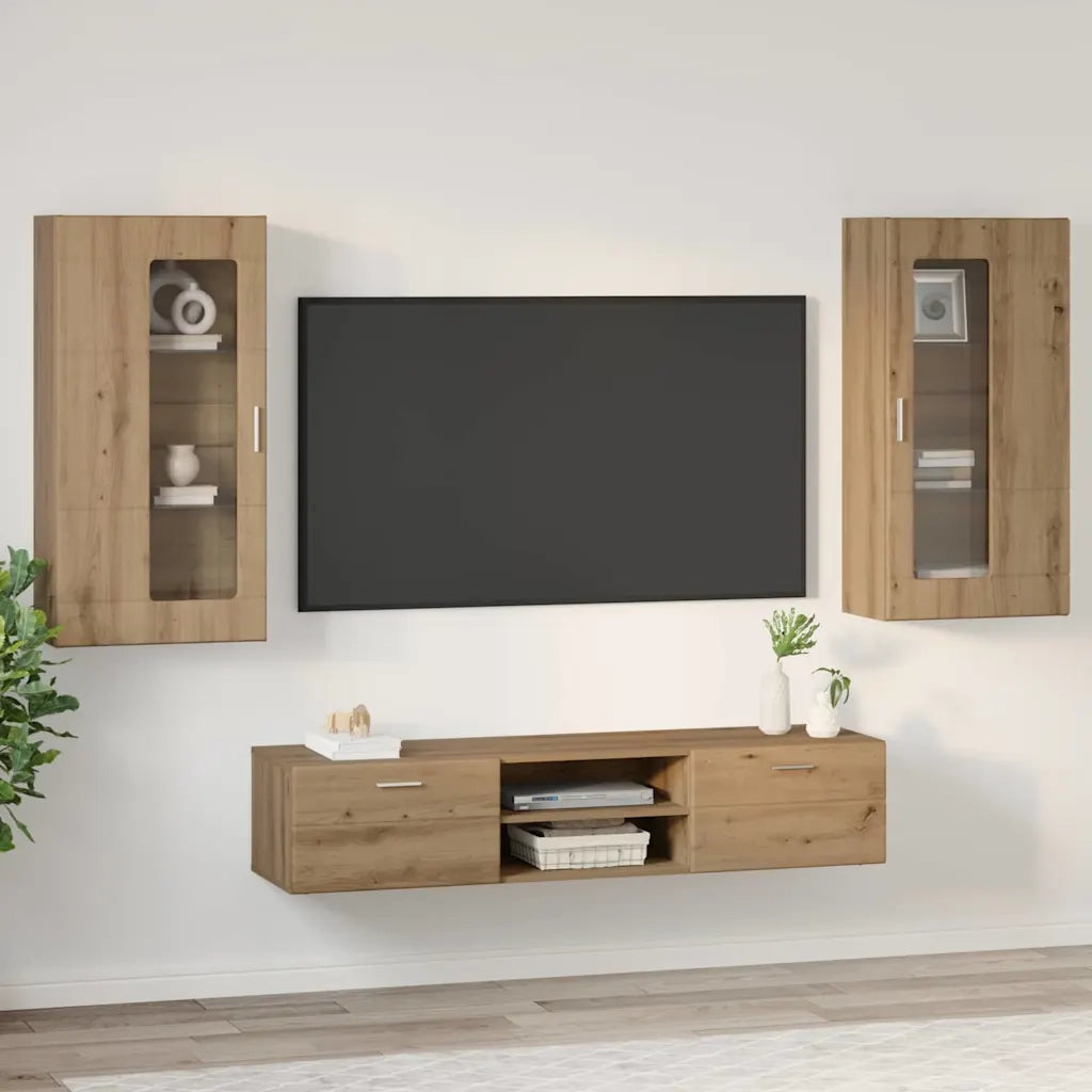 Set mobile TV FLORIN Rovere artigianale Legno multistrato