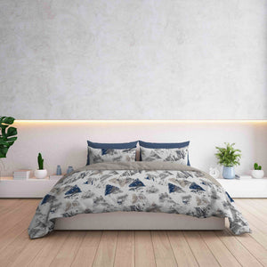 Copripiumino Singolo con Federe Stampato in Microfibra Urban Blu