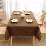 Tappeto per tavolo Jacquard - Asciugabile Lino - Decorazione per tavolo da pranzo - Resistente al sporco Manutenzione facile - 130 x 130 cm - Marrone