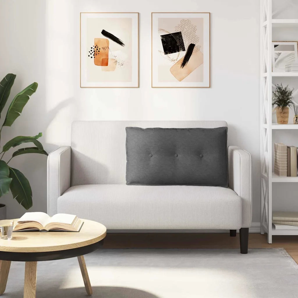 Cuscino per Schiena | Cuscino dorsale Grigio scuro 80 x 50 cm Tessuto in Cords