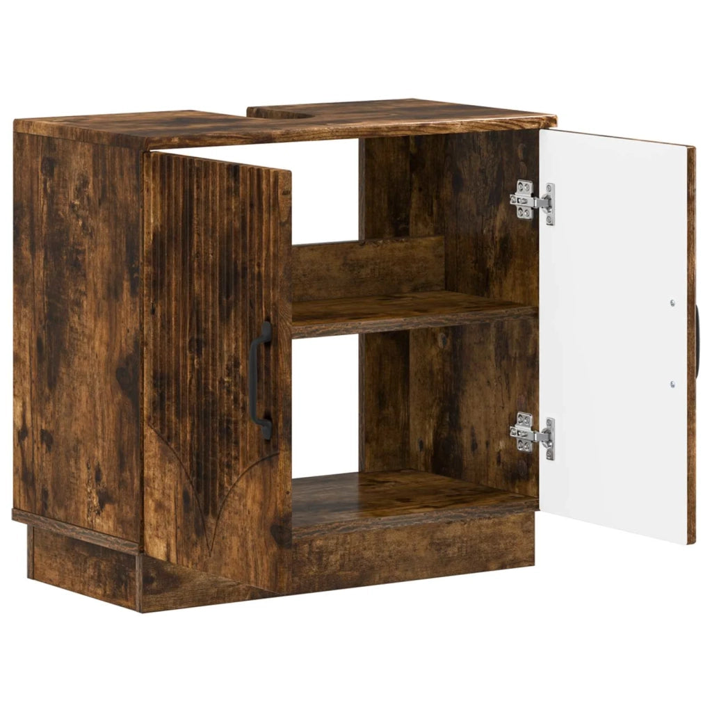 Armadio per Lavabo da Bagno HOORN Rovere Fumo 897230