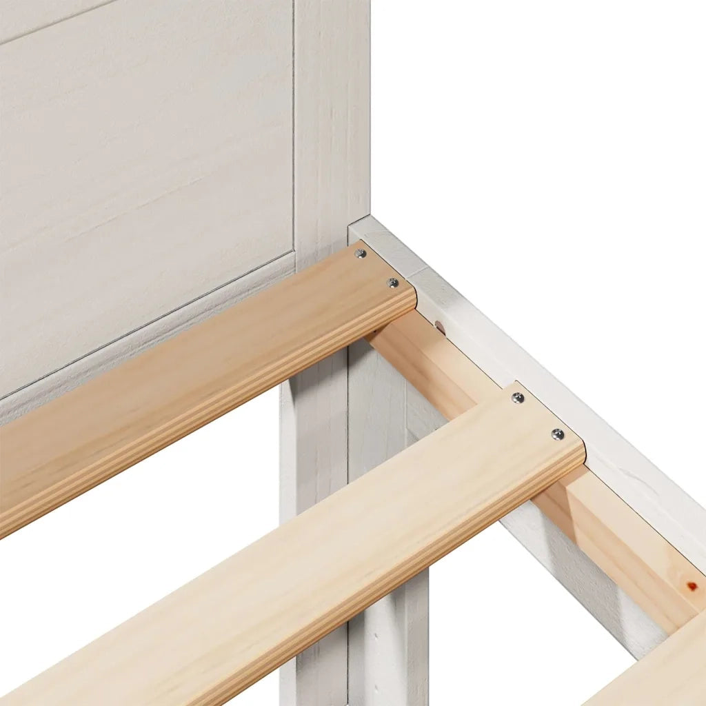 Giroletto senza Materasso Bianco 90x200 cm Legno Massello Pino 859233