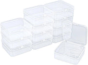 Scatole di Stoccaggio 12 pezzi - Scatola Plastica Vetrata - Coperchi Rigidi - Forma Quadrata - 85 x 85 x 35 mm - Progettata per la Durata - Contenitori di Stoccaggio