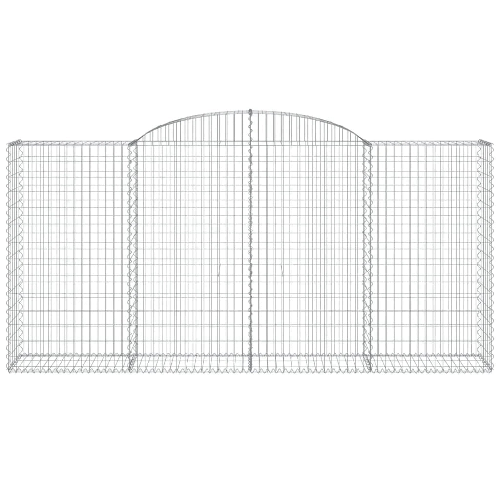 Cestini gabbioni recinzione a gabbia muro di contenimento ad arco 20 pezzi 300 x 50 x 140/160 cm ferro zincato argento 02_0040625