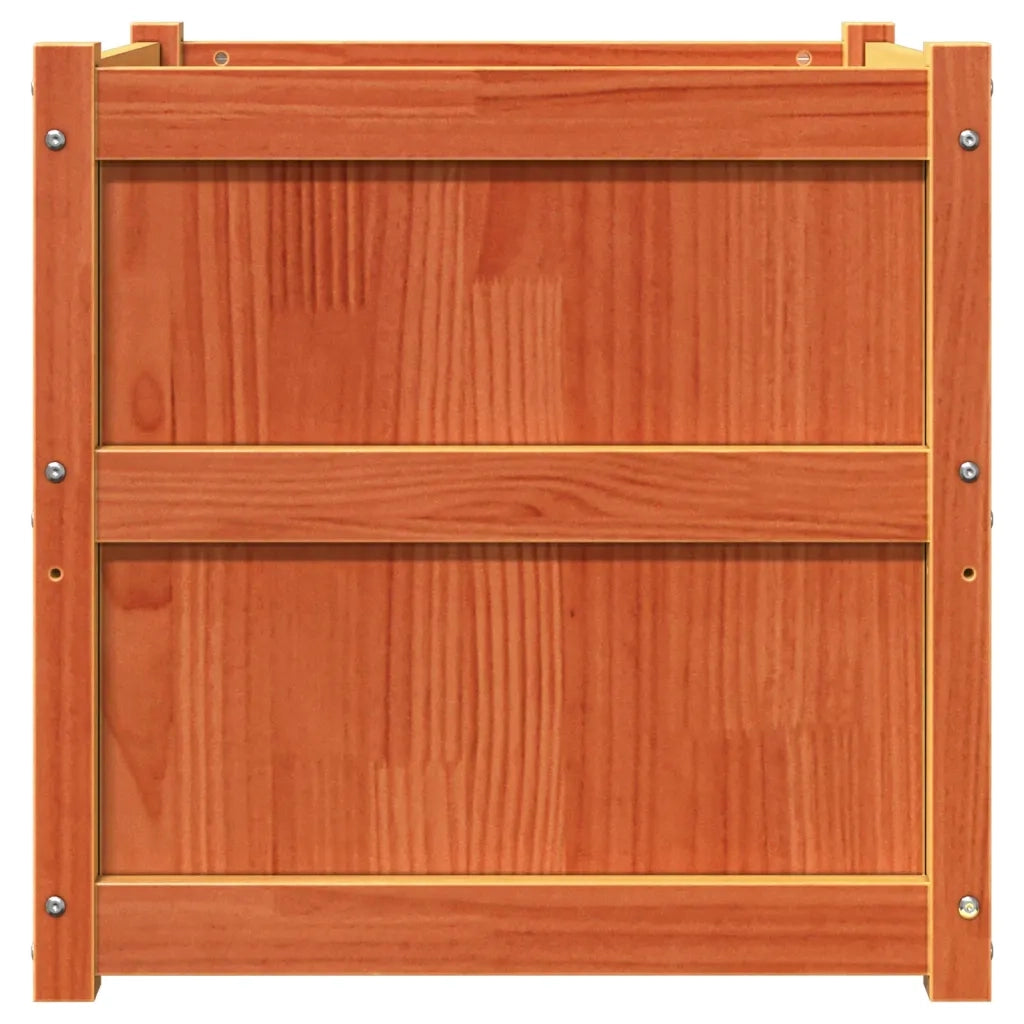 Fioriere da Giardino 2pz Marrone Cera Legno Massello di Pino 837429