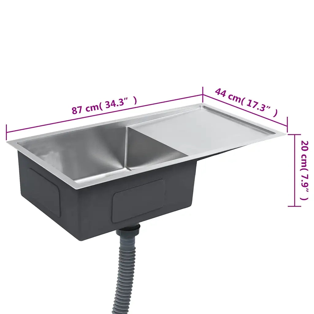 Lavello da Cucina Lavorato a Mano in Acciaio Inox CFW8445903