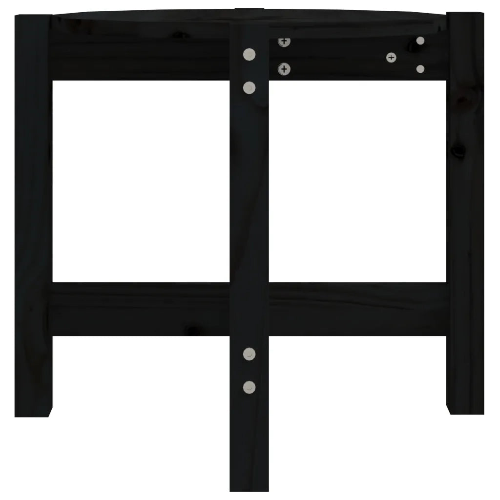 Tavolino da Salotto Nero Ã˜ 52,5x45 cm in Legno Massello di Pino cod mxl 19475