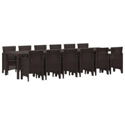 Set da Pranzo per Giardino 13 pcs Marrone Rattan Polt 3378777