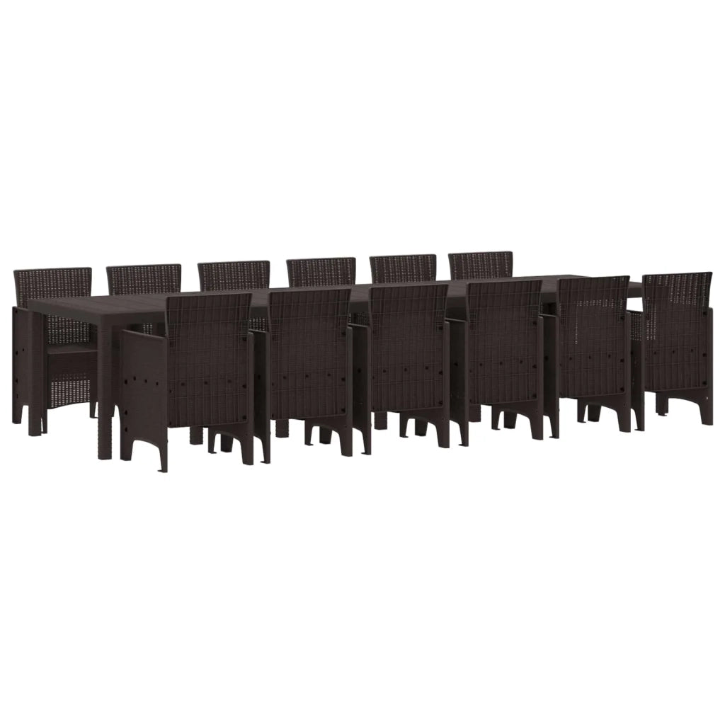 Set da Pranzo per Giardino 13 pcs Marrone Rattan Polt 3378777
