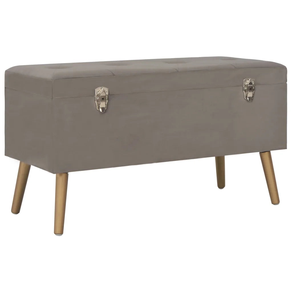 Sgabelli con Contenitore 3 pz in Velluto Grigio 329256