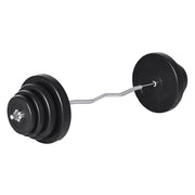 Set Bilanciere e Dischi da 70 kg totali con Impugnatura Antiscivolo, Acciaio e Plastica, Nero