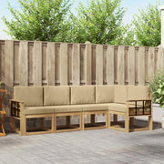 Set di divani da esterno con cuscino 5 pcs Bianco e Beige