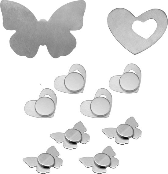 Set di pesi per tavolo 8 pezzi con clip - amore - farfalle - pietre - acciaio inossidabile - tenoni per tavolo.