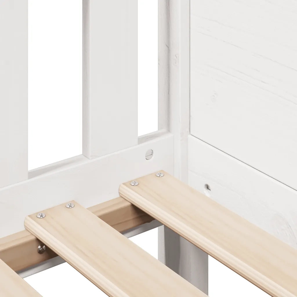 Giroletto Casetta Bambini Bianco 70x140 cm Legno Massello Pino 850714