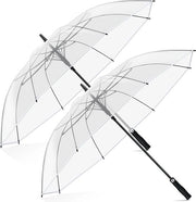 Due ombrelli trasparenti XXL diametro 130 cm - automatico - impermeabile e resistente al vento