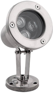 Lampada per vasca, 3 watt, LED, acciaio inossidabile, risparmio energetico, immersione totale, adatto per fontane e piscine sommerse, luce bianca calda.