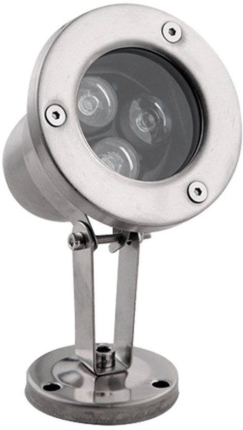 Lampada per vasca, 3 watt, LED, acciaio inossidabile, risparmio energetico, immersione totale, adatto per fontane e piscine sommerse, luce bianca calda.