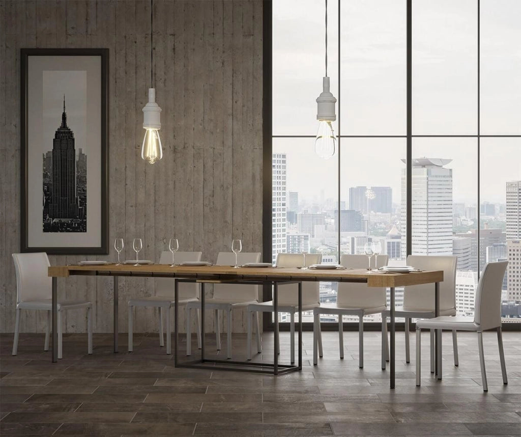 Consolle Allungabile in Legno e Ferro H77x40x90/300cm Itamoby Nordica Cemento Classica