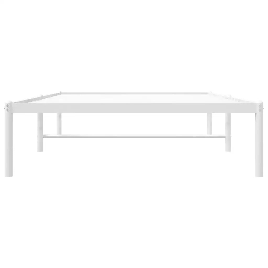 Letto singolo | Letto per adulti | Giroletto in Metallo Bianco 100x190 cm