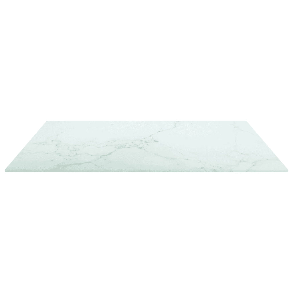 Piano Tavolo | Superficie Tavolo | Piano Scrivania Bianco 70x70 cm 6 mm Vetro Temperato Design Marmo