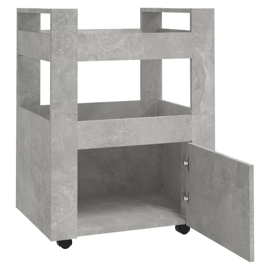 Carrello da Cucina-Scaffale per Cucina Grigio cemento 60x45x80 cm Legno Multistrato 117879