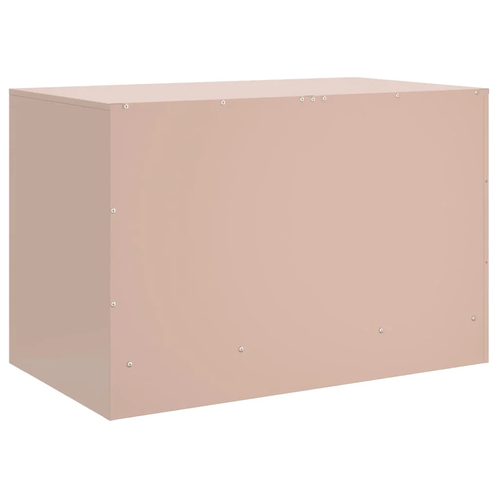 Mobile TV multimediale scaffale TV credenza mobile TV sala da pranzo soggiorno camera da letto 2 pezzi rosa 67 x 39 x 44 cm acciaio rosa 02_0028646