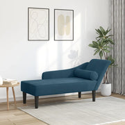vidaXL Chaise Longue con Cuscini Blu in Velluto